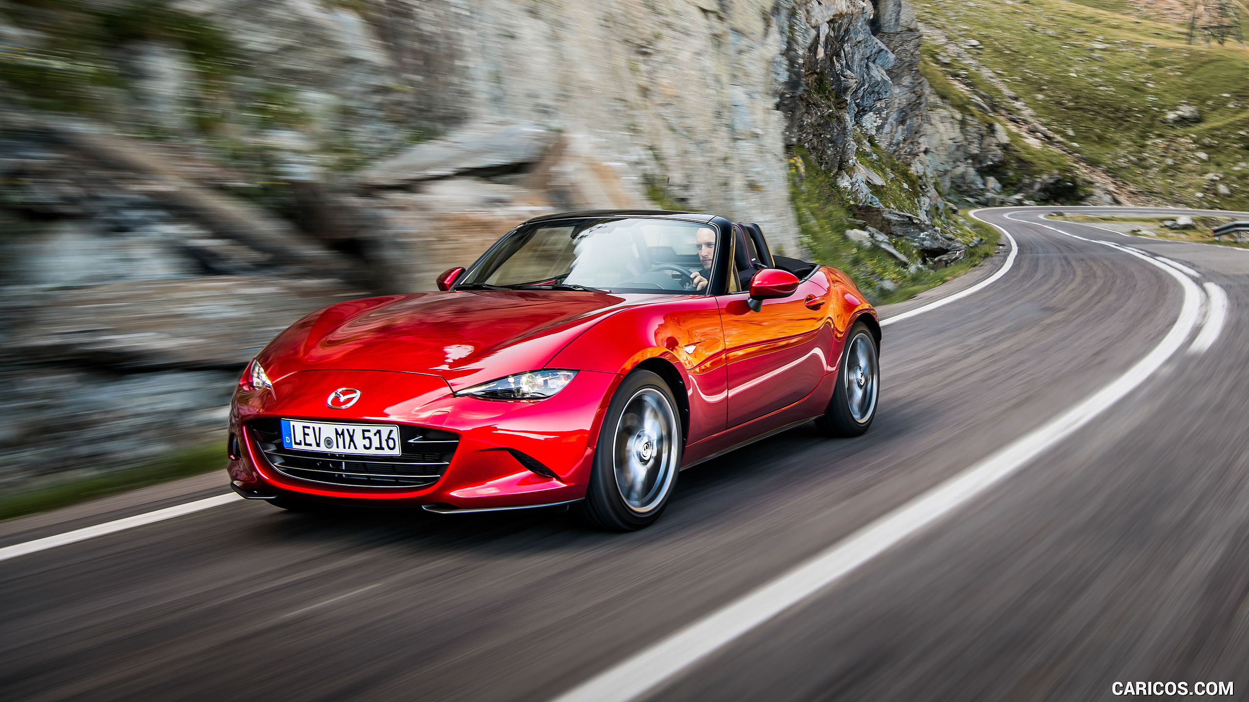 2019 Mazda MX-5 Roadster (Color: Soul Red Crystal) - Front Three-Quarter, #12 of 101