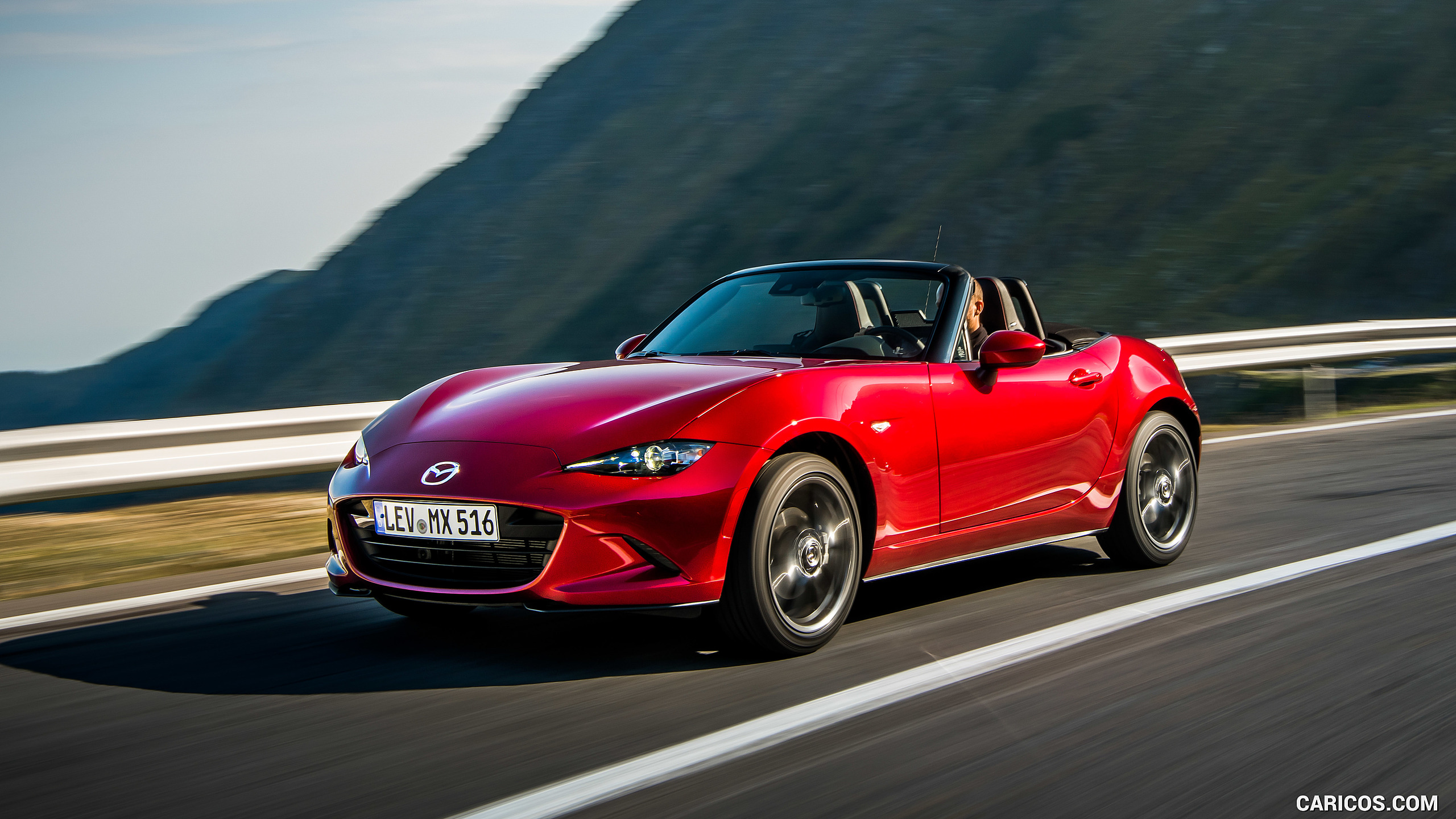 2019 Mazda MX-5 Roadster (Color: Soul Red Crystal) - Front Three-Quarter, #15 of 101