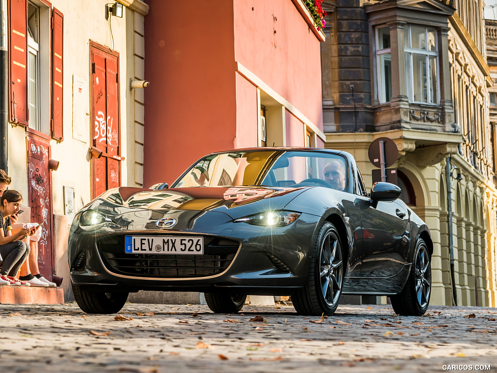 2019 Mazda MX-5 Roadster (Color: Machine Grey) - Front Three-Quarter