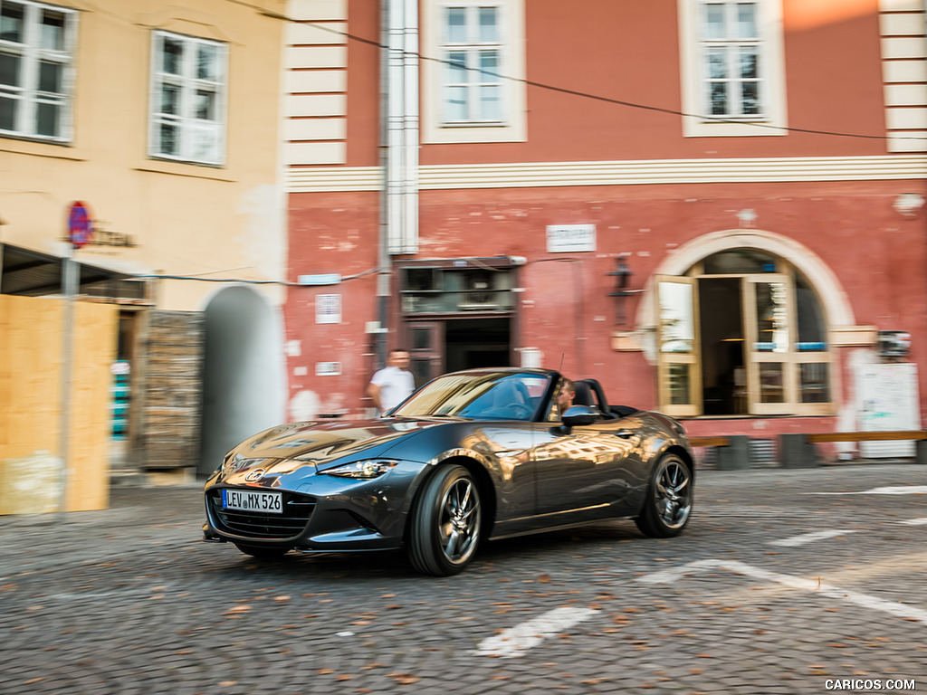 2019 Mazda MX-5 Roadster (Color: Machine Grey) - Front Three-Quarter