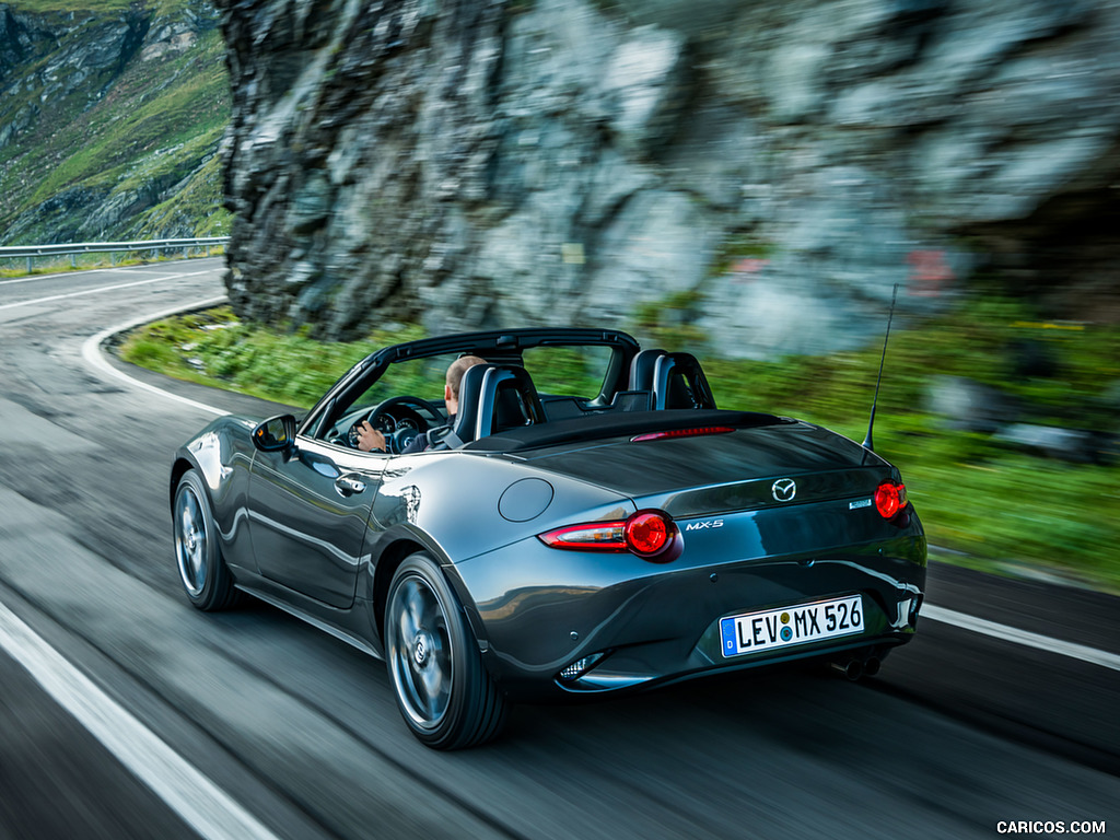 2019 Mazda MX-5 Roadster (Color: Machine Grey) - Rear Three-Quarter