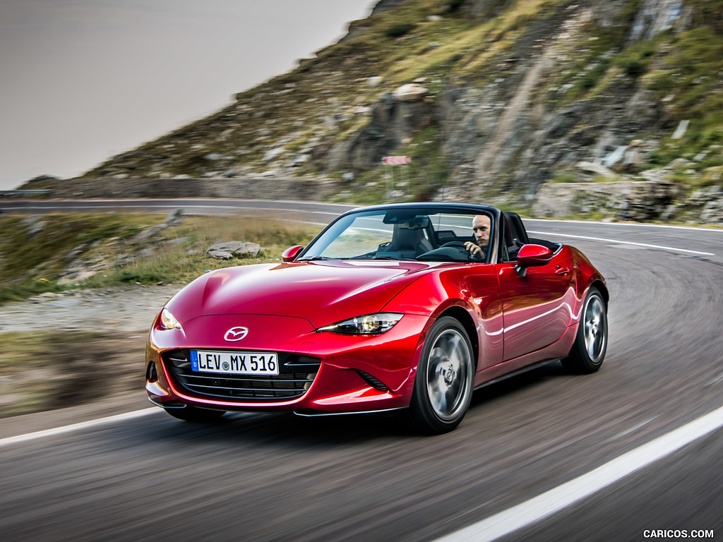 2019 Mazda MX-5 Roadster (Color: Soul Red Crystal) - Front Three-Quarter