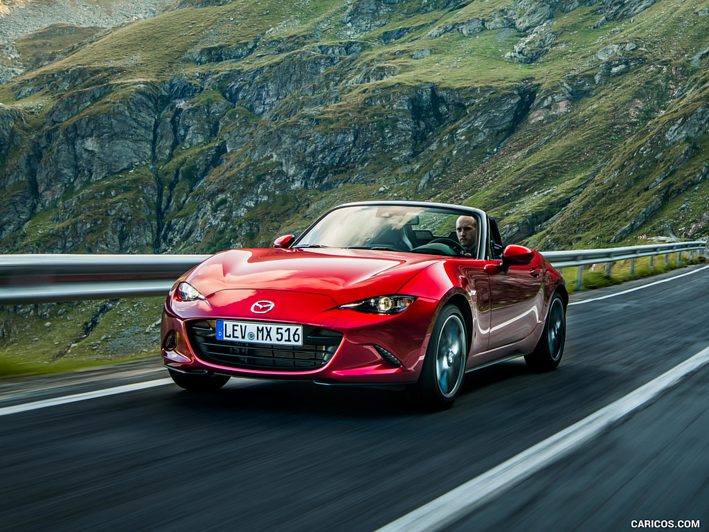 2019 Mazda MX-5 Roadster (Color: Soul Red Crystal) - Front Three-Quarter