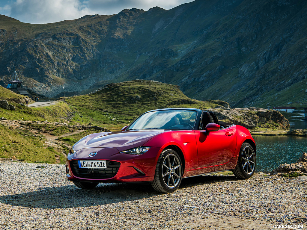 2019 Mazda MX-5 Roadster (Color: Soul Red Crystal) - Front Three-Quarter