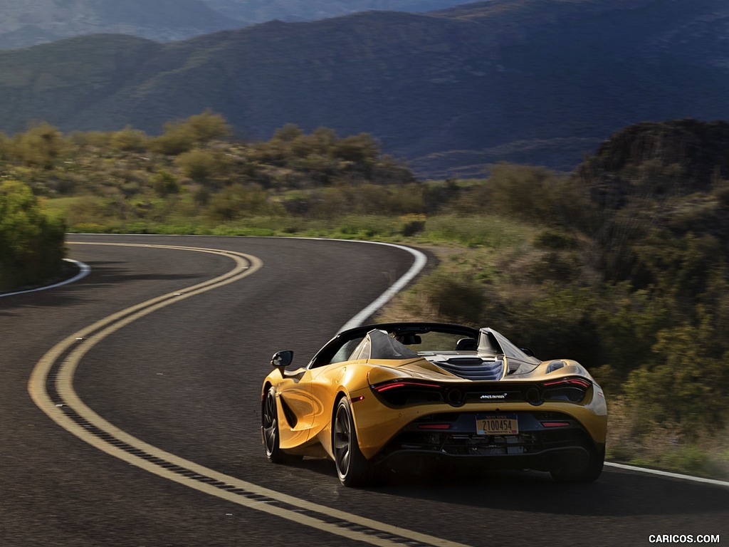 2019 McLaren 720S Spider (Color: Aztec Gold) - Rear Three-Quarter