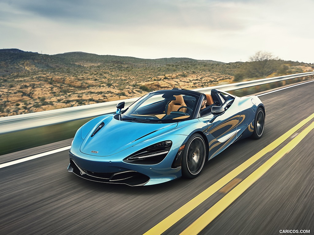 2019 McLaren 720S Spider (Color: Belize Blue) - Front Three-Quarter