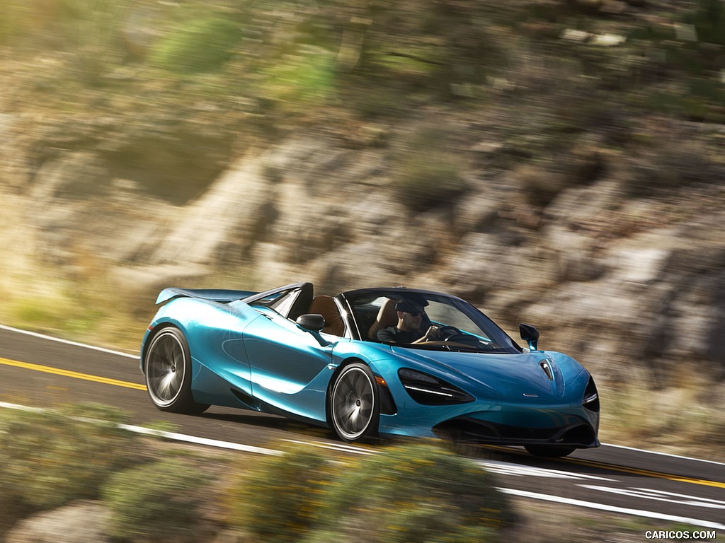 2019 McLaren 720S Spider (Color: Belize Blue) - Front Three-Quarter