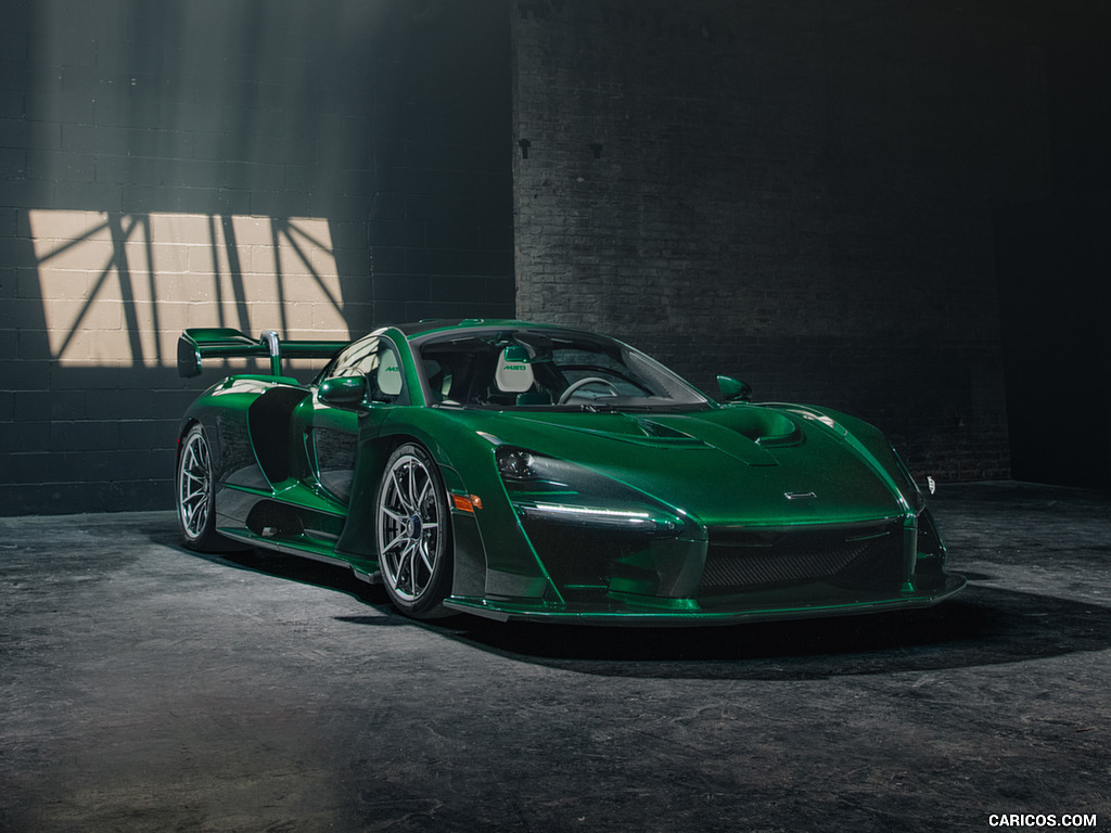 2019 McLaren Senna (Color: Emerald Green; US-Spec) - Front Three-Quarter