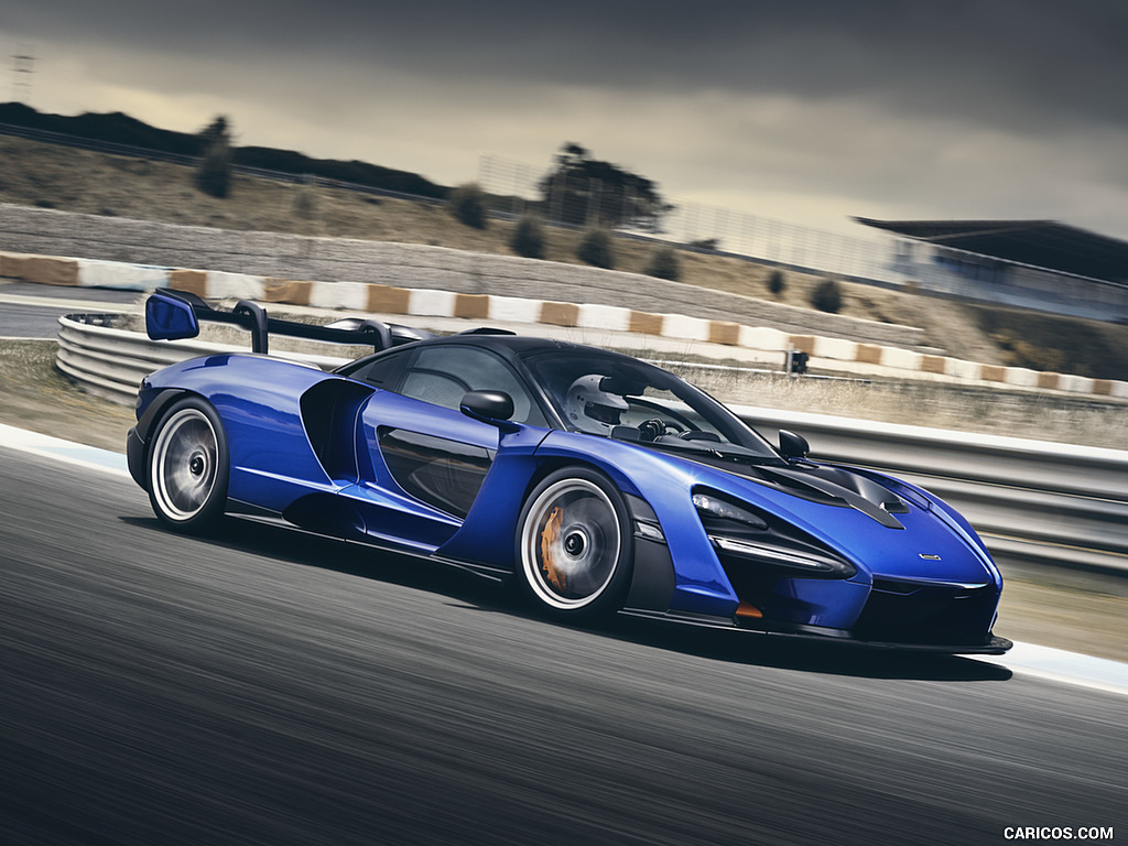 2019 McLaren Senna (Color: Kyanos Blue) - Front Three-Quarter