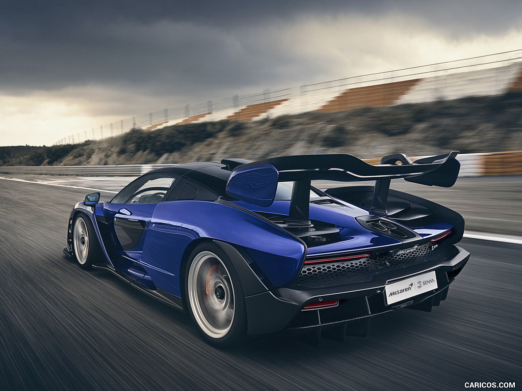 2019 McLaren Senna (Color: Kyanos Blue) - Rear Three-Quarter