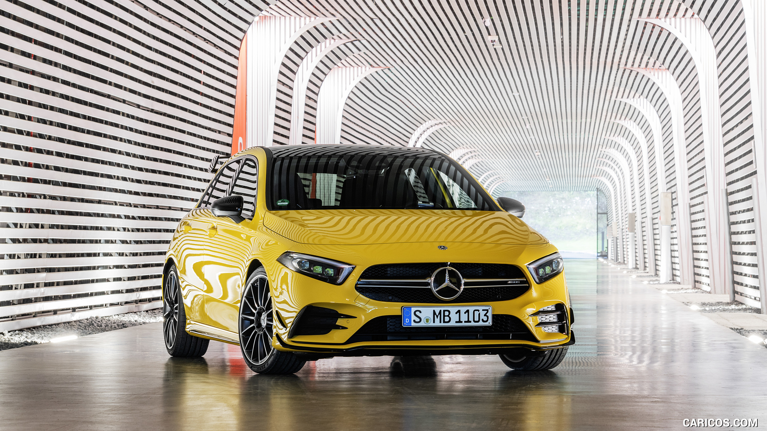2019 Mercedes-AMG A 35 4MATIC (Color: Sun Yellow) - Front, #16 of 30