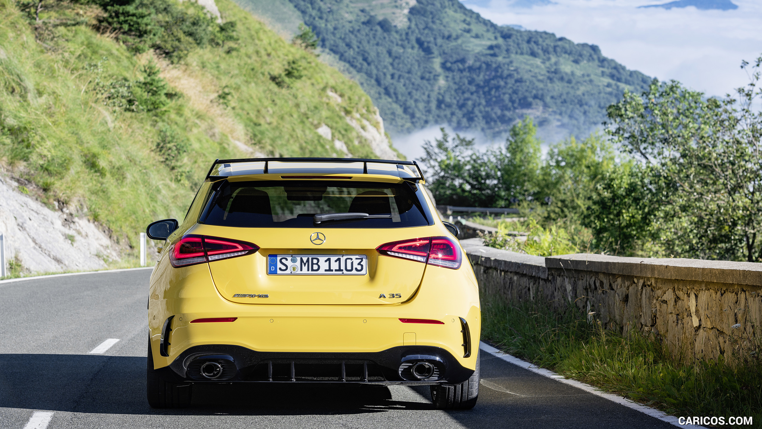 2019 Mercedes-AMG A 35 4MATIC (Color: Sun Yellow) - Rear, #8 of 30