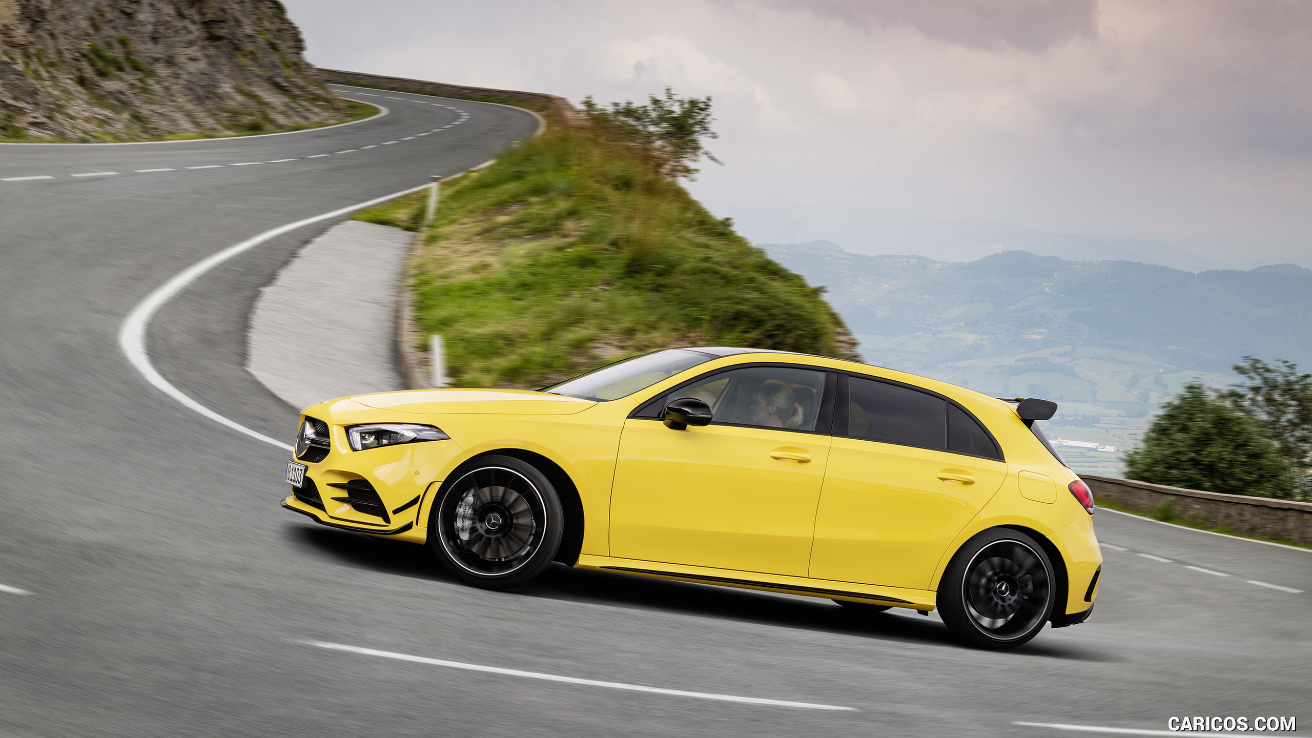 2019 Mercedes-AMG A 35 4MATIC (Color: Sun Yellow) - Side, #6 of 30