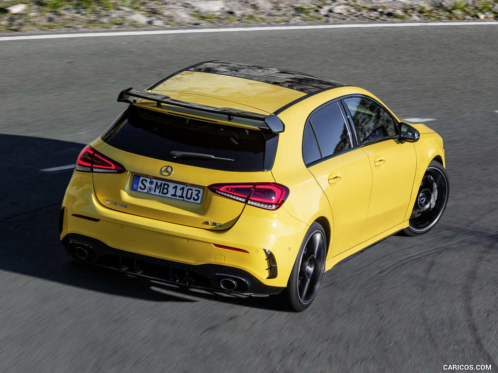 2019 Mercedes-AMG A 35 4MATIC (Color: Sun Yellow) - Rear Three-Quarter