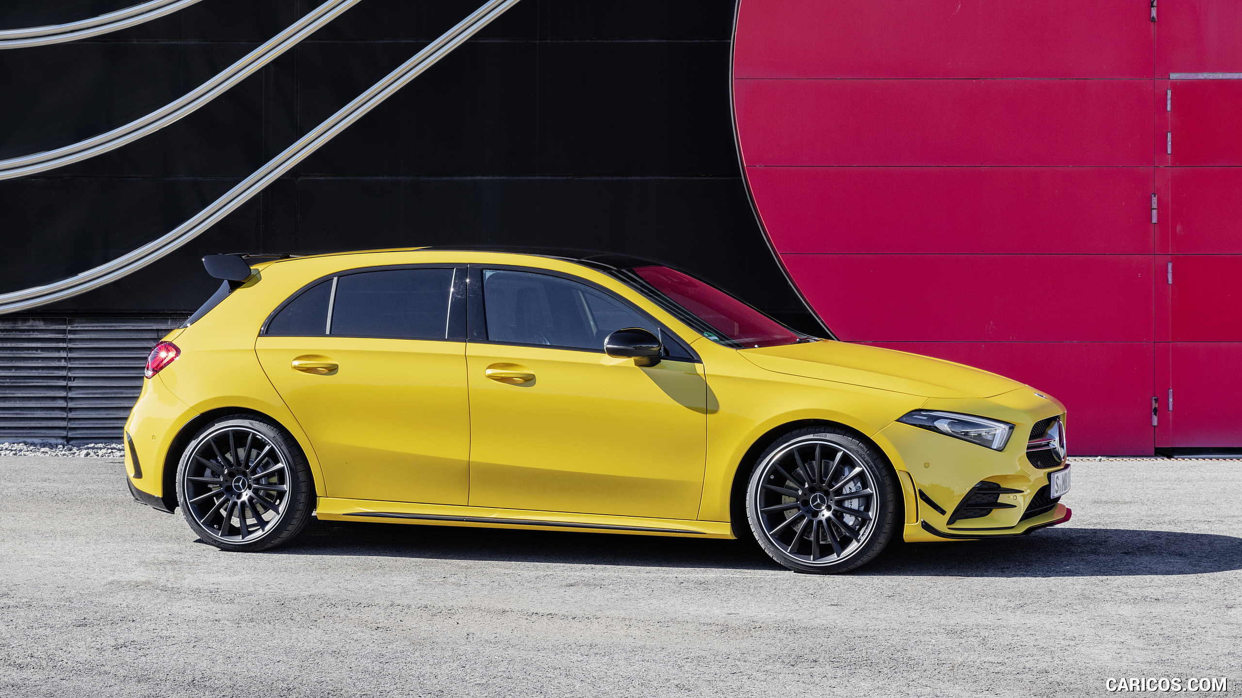 2019 Mercedes-AMG A 35 4MATIC (Color: Sun Yellow) - Side | Caricos