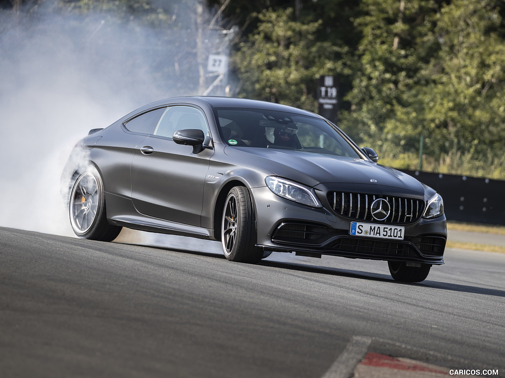 2019 Mercedes-AMG C 63 S Coupe (Color: Designo Graphite Gray Magno) - Front Three-Quarter