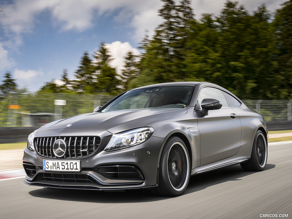 2019 Mercedes-AMG C 63 S Coupe (Color: Designo Graphite Gray Magno) - Front Three-Quarter