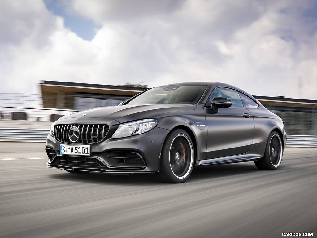 2019 Mercedes-AMG C 63 S Coupe (Color: Designo Graphite Gray Magno) - Front Three-Quarter