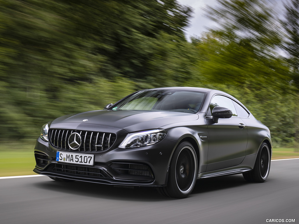 2019 Mercedes-AMG C 63 S Coupe (Color: Designo Graphite Gray Magno) - Front Three-Quarter