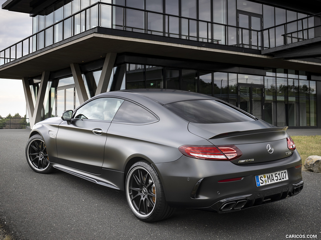 2019 Mercedes-AMG C 63 S Coupe (Color: Designo Graphite Gray Magno) - Rear Three-Quarter