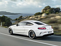 2019 Mercedes-AMG C 63 S Coupe with Night package and Carbon-package II (Color: Designo Diamond White Bright) - Rear Three-Quarter