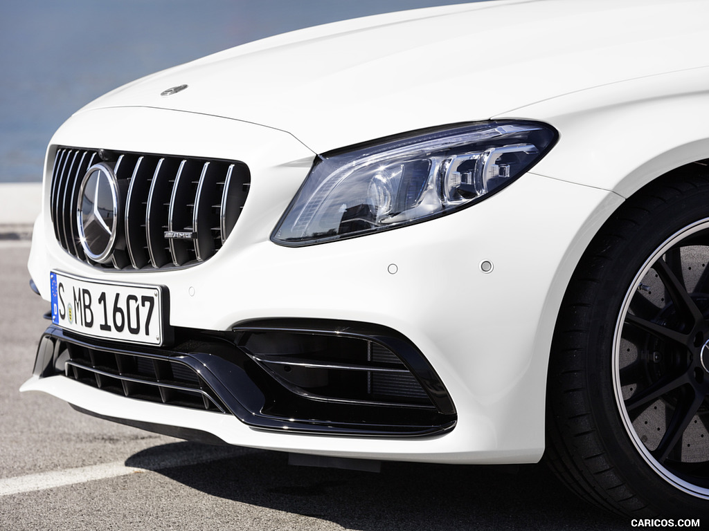 2019 Mercedes-AMG C 63 S Coupe with Night package and Carbon-package II (Color: Designo Diamond White Bright) - Headlight