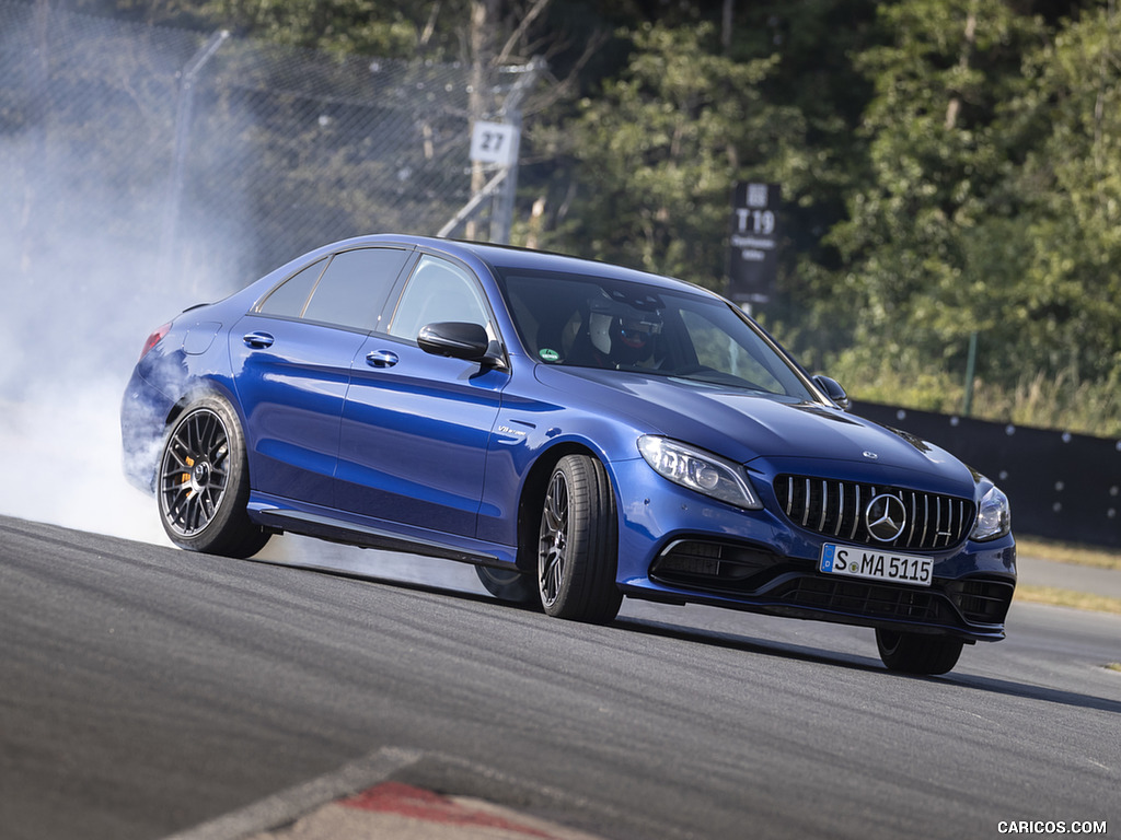 2019 Mercedes-AMG C 63 Sedan (Color: Brilliant Blue Metallic) - Front Three-Quarter