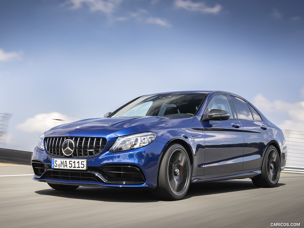 2019 Mercedes-AMG C 63 Sedan (Color: Brilliant Blue Metallic) - Front Three-Quarter