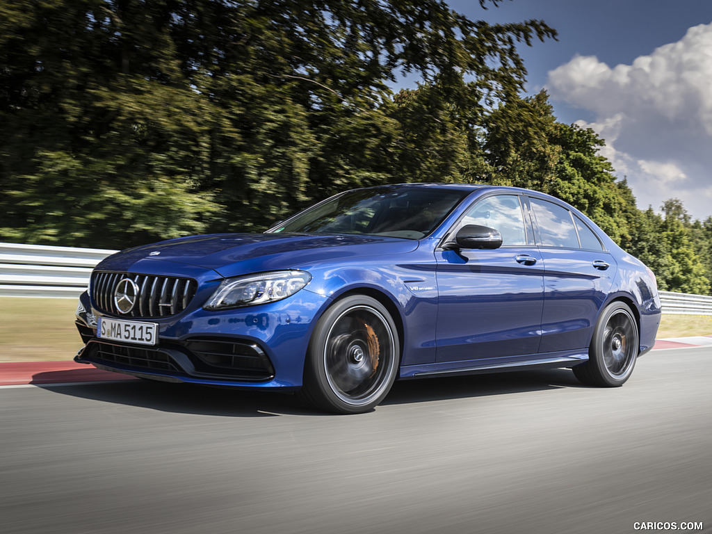 2019 Mercedes-AMG C 63 Sedan (Color: Brilliant Blue Metallic) - Front Three-Quarter