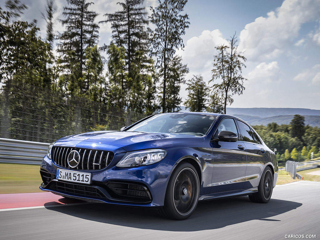 2019 Mercedes-AMG C 63 Sedan (Color: Brilliant Blue Metallic) - Front Three-Quarter