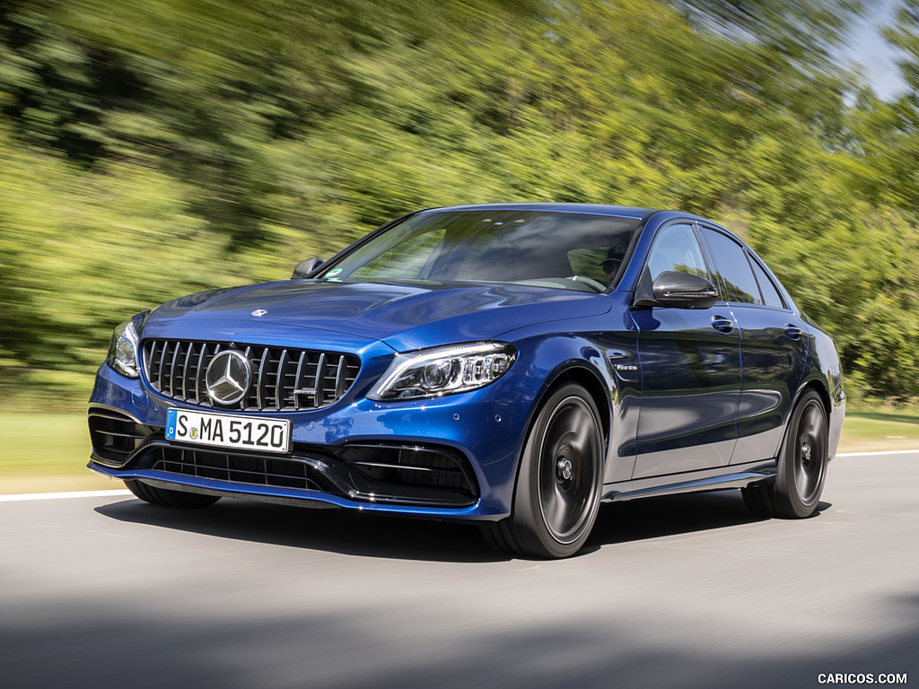 2019 Mercedes-AMG C 63 Sedan (Color: Brilliant Blue Metallic) - Front Three-Quarter