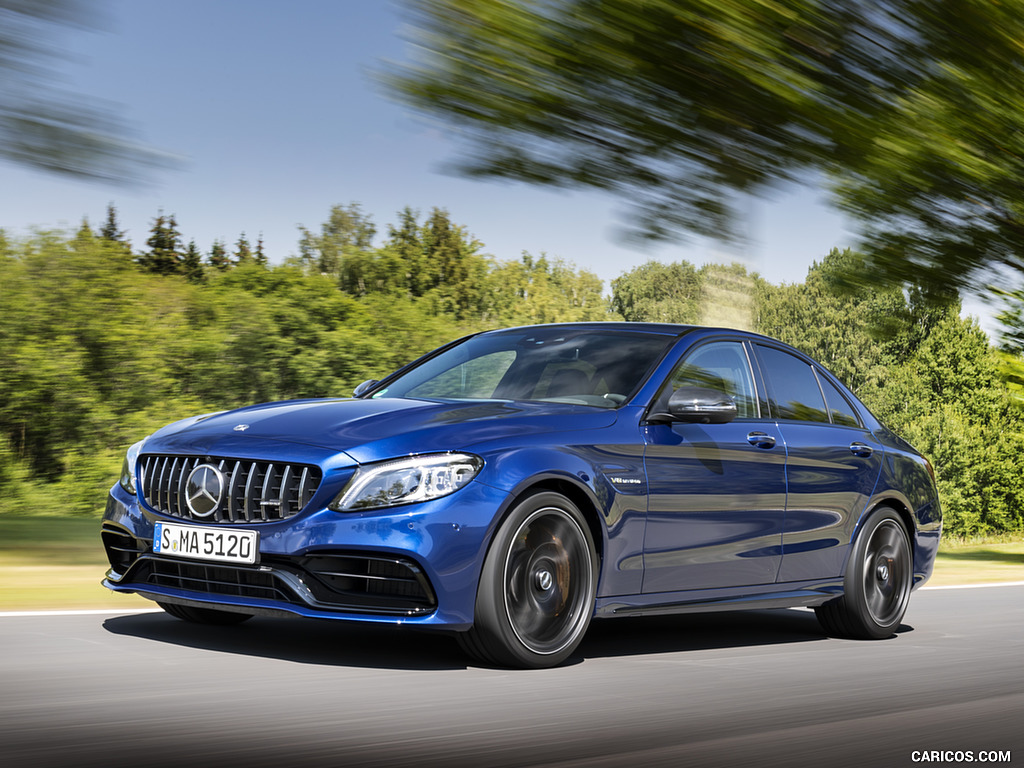 2019 Mercedes-AMG C 63 Sedan (Color: Brilliant Blue Metallic) - Front Three-Quarter