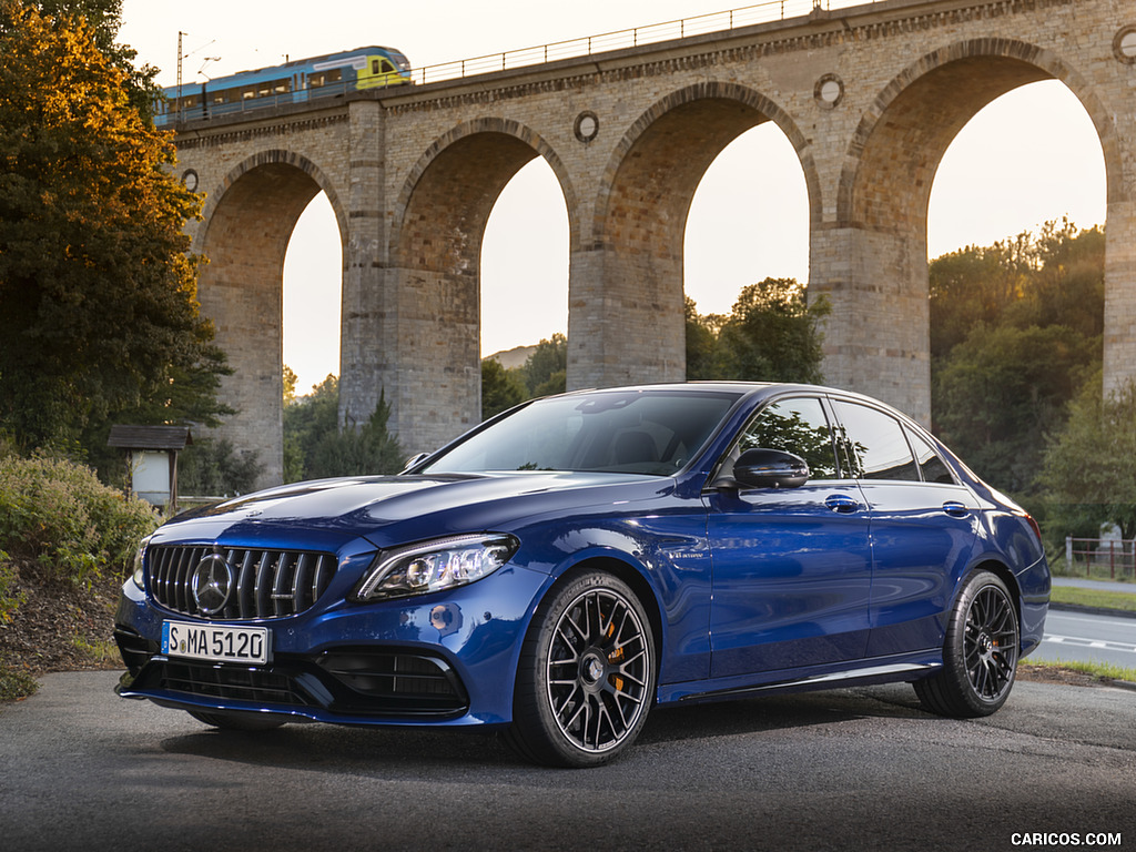 2019 Mercedes-AMG C 63 Sedan (Color: Brilliant Blue Metallic) - Front Three-Quarter