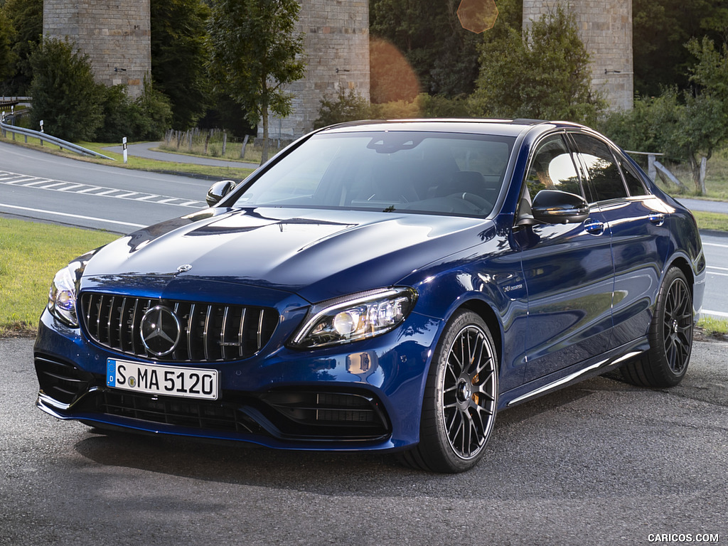 2019 Mercedes-AMG C 63 Sedan (Color: Brilliant Blue Metallic) - Front Three-Quarter