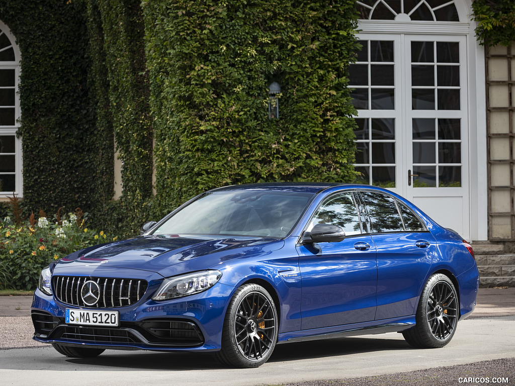 2019 Mercedes-AMG C 63 Sedan (Color: Brilliant Blue Metallic) - Front Three-Quarter