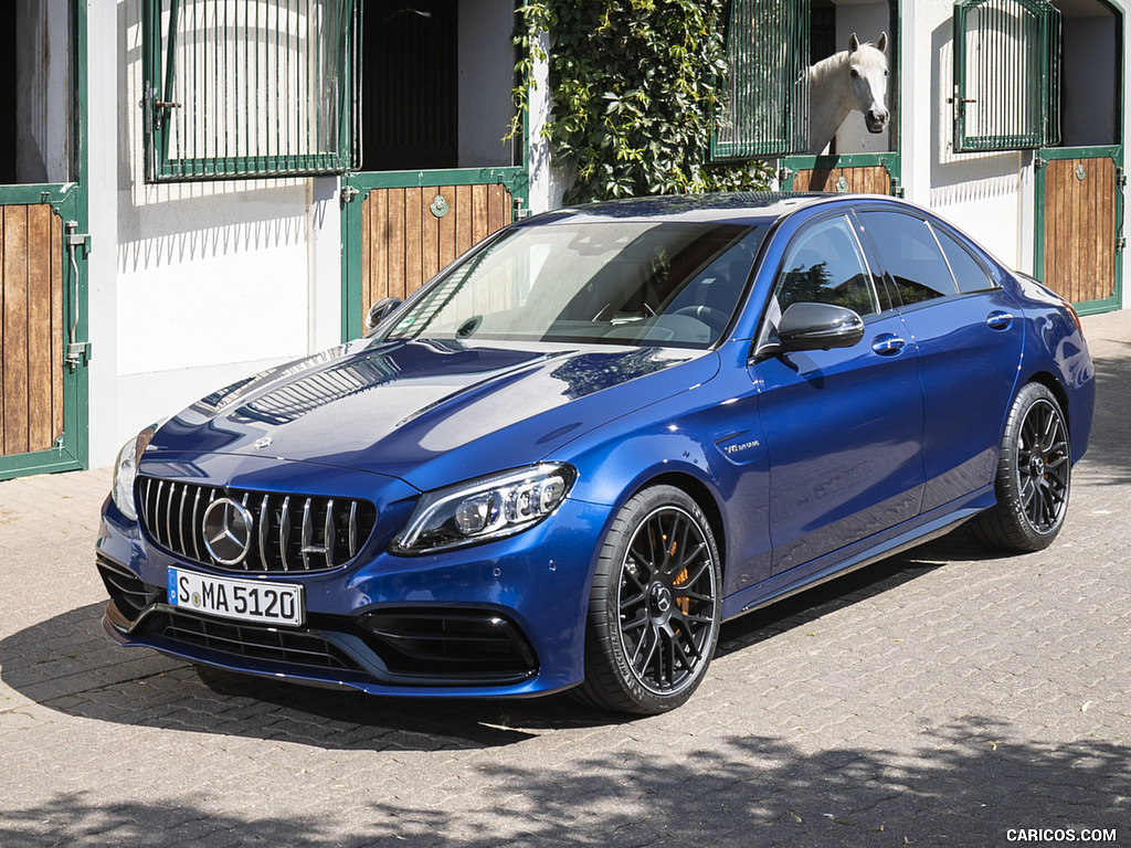 2019 Mercedes-AMG C 63 Sedan (Color: Brilliant Blue Metallic) - Front Three-Quarter