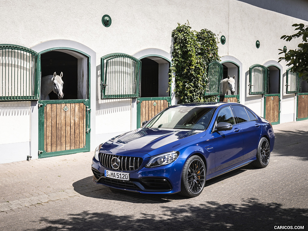 2019 Mercedes-AMG C 63 Sedan (Color: Brilliant Blue Metallic) - Front Three-Quarter