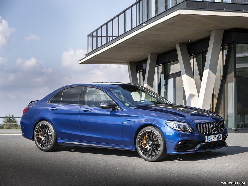 2019 Mercedes-AMG C 63 Sedan (Color: Brilliant Blue Metallic) - Front Three-Quarter