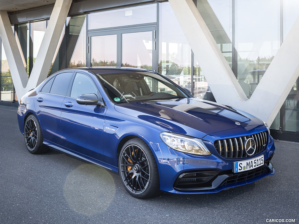 2019 Mercedes-AMG C 63 Sedan (Color: Brilliant Blue Metallic) - Front Three-Quarter