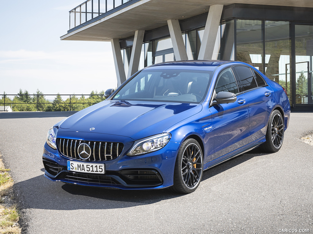 2019 Mercedes-AMG C 63 Sedan (Color: Brilliant Blue Metallic) - Front Three-Quarter