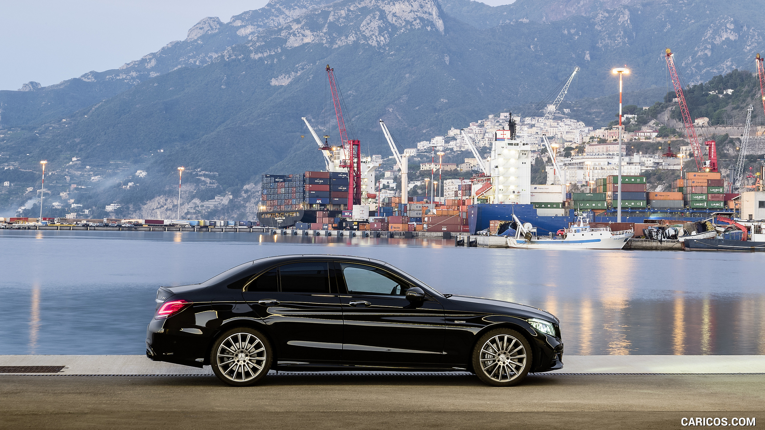 2019 Mercedes-AMG C43 4MATIC (Color: Obsidian Black Metallic) - Side, #10 of 192