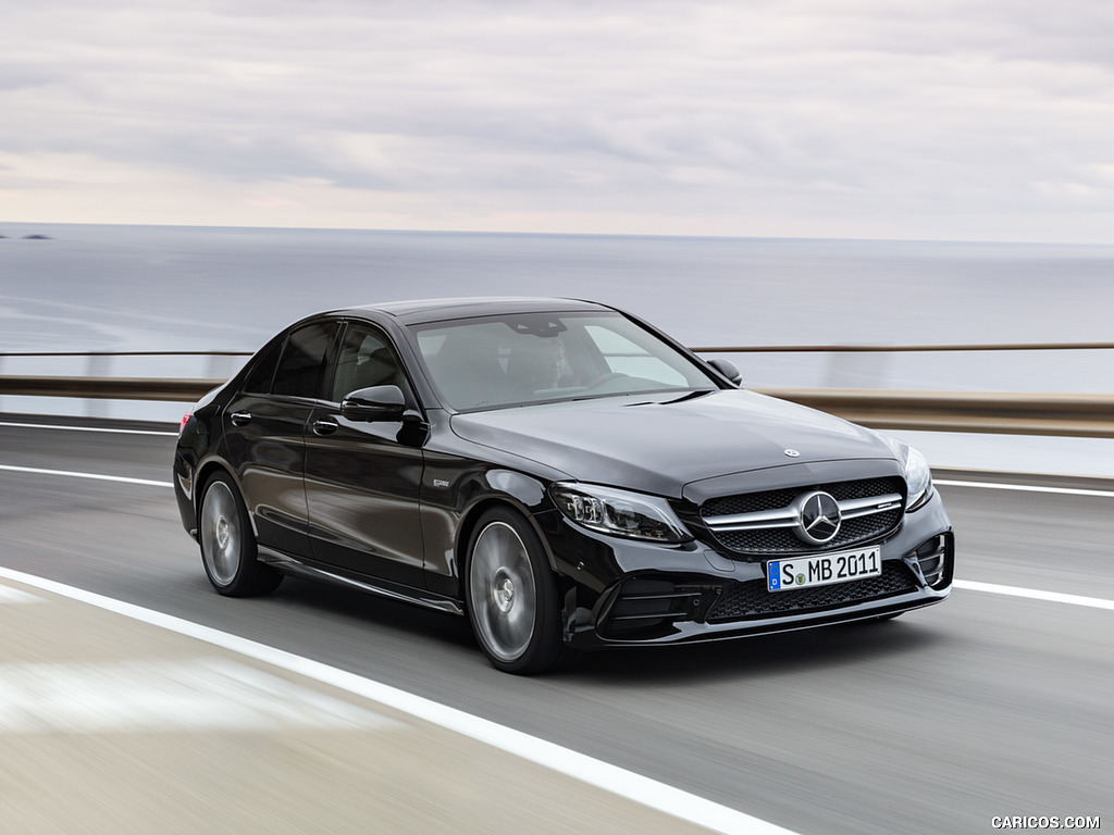 2019 Mercedes-AMG C43 4MATIC (Color: Obsidian Black Metallic) - Front Three-Quarter