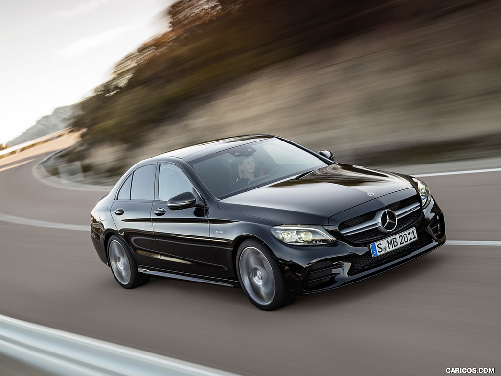 2019 Mercedes-AMG C43 4MATIC (Color: Obsidian Black Metallic) - Front Three-Quarter