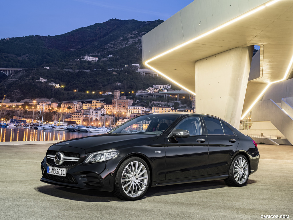 2019 Mercedes-AMG C43 4MATIC (Color: Obsidian Black Metallic) - Front Three-Quarter