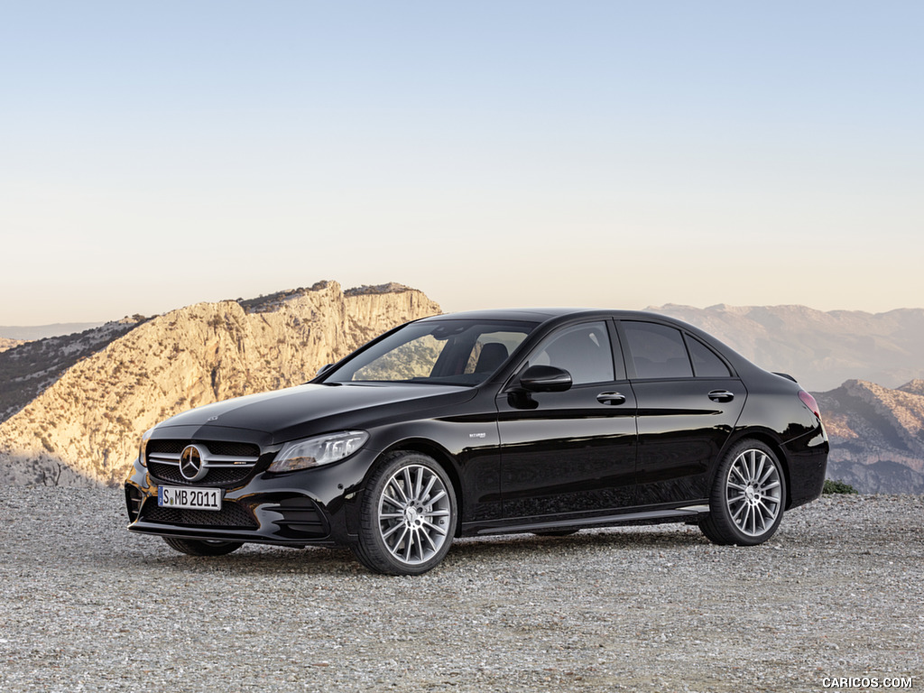 2019 Mercedes-AMG C43 4MATIC (Color: Obsidian Black Metallic) - Front Three-Quarter