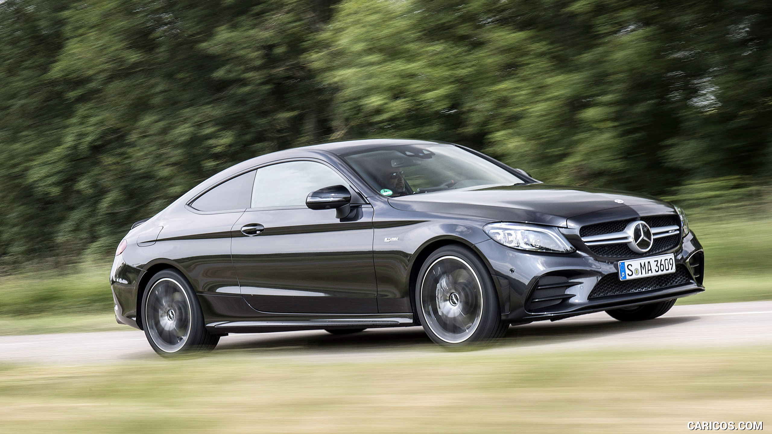 2019 Mercedes-AMG C43 4MATIC Coupe (Color: Graphite Grey Metallic) - Front Three-Quarter, #41 of 184