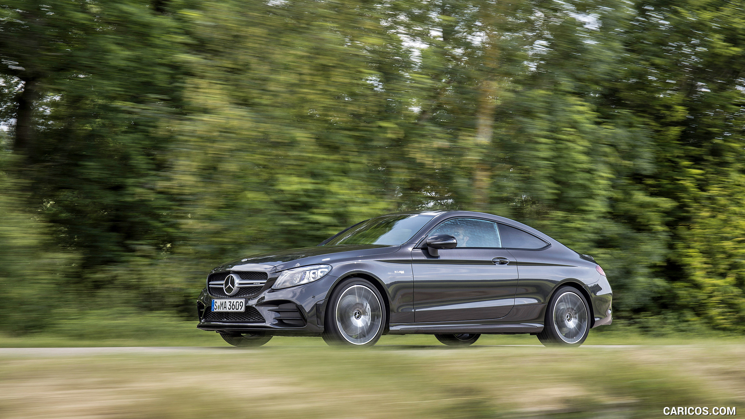 2019 Mercedes-AMG C43 4MATIC Coupe (Color: Graphite Grey Metallic) - Front Three-Quarter, #44 of 184