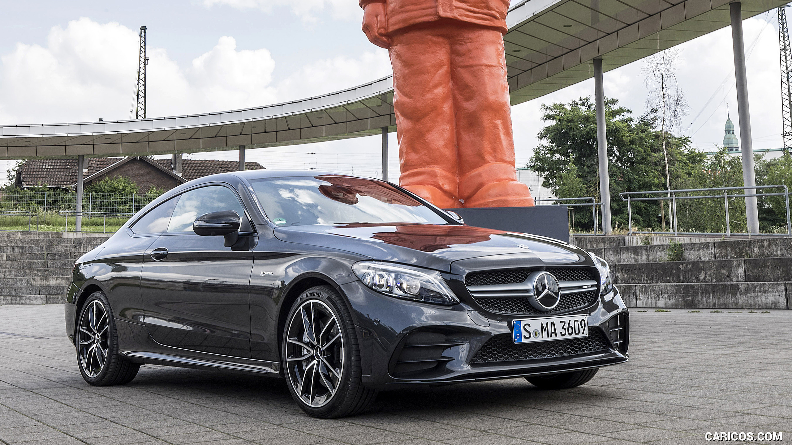 2019 Mercedes-AMG C43 4MATIC Coupe (Color: Graphite Grey Metallic) - Front Three-Quarter, #48 of 184