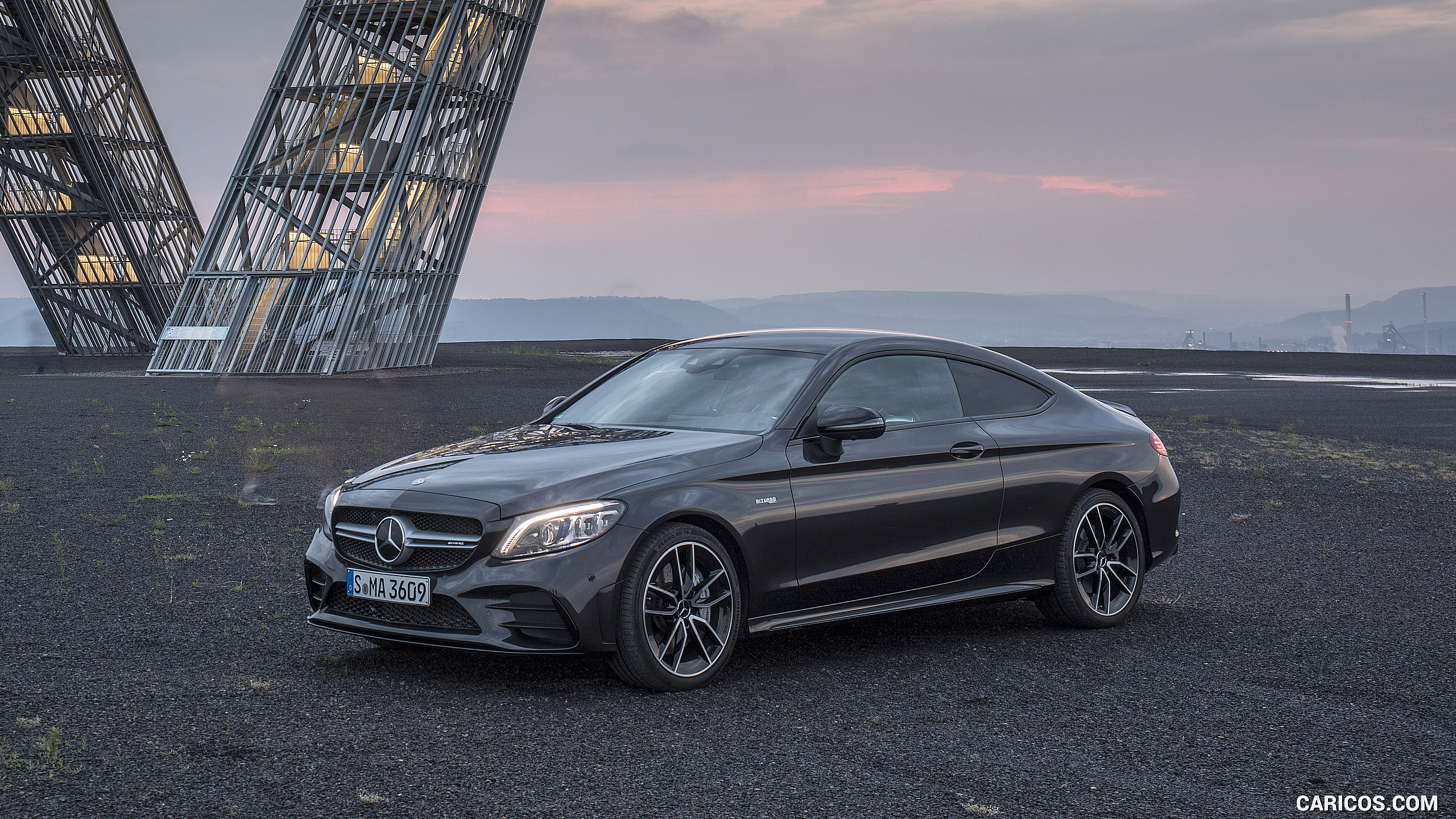 2019 Mercedes-AMG C43 4MATIC Coupe (Color: Graphite Grey Metallic) - Front Three-Quarter, #56 of 184