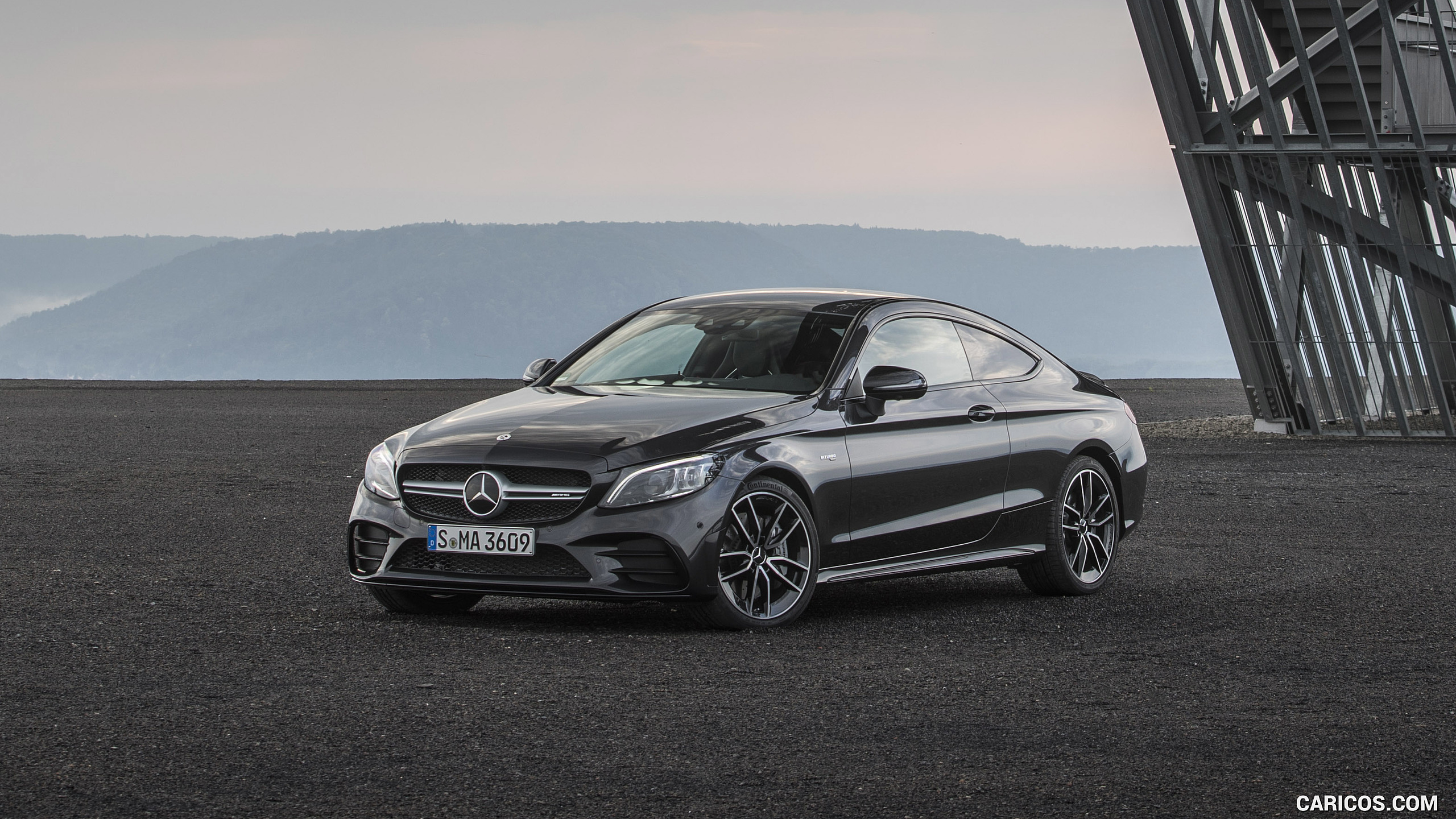 2019 Mercedes-AMG C43 4MATIC Coupe (Color: Graphite Grey Metallic) - Front Three-Quarter, #63 of 184